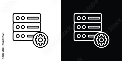 Dedicated server icon graphic, editable stroke. Suitable for website design, logo, app, template, and ui ux.