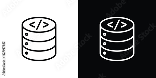 Database icon graphic, editable stroke. Suitable for website design, logo, app, template, and ui ux.