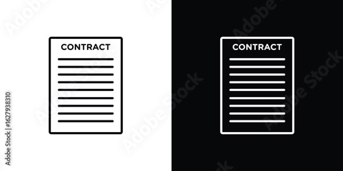 Contract icon graphic, editable stroke. Suitable for website design, logo, app, template, and ui ux.