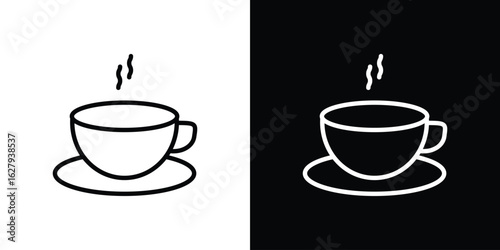 coffee cup icon graphic, editable stroke. Suitable for website design, logo, app, template, and ui ux.