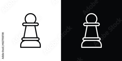 Chess pawn icon graphic, editable stroke. Suitable for website design, logo, app, template, and ui ux.