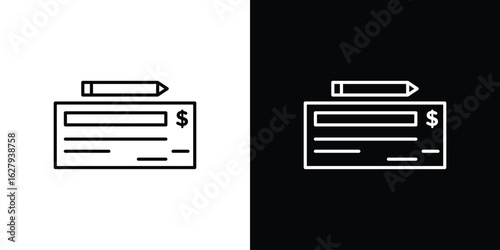 Checkbook icon graphic, editable stroke. Suitable for website design, logo, app, template, and ui ux.