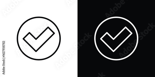 Check mark icon graphic, editable stroke. Suitable for website design, logo, app, template, and ui ux.