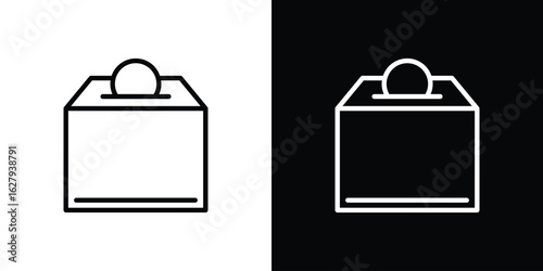 Charity box icon graphic, editable stroke. Suitable for website design, logo, app, template, and ui ux.