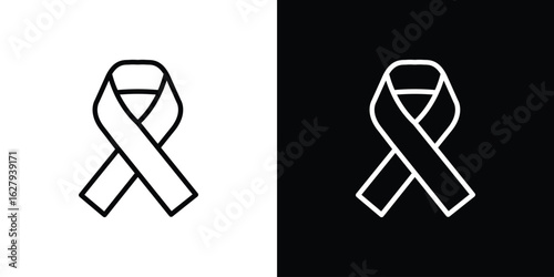 Cancer ribbon icon graphic, editable stroke. Suitable for website design, logo, app, template, and ui ux.