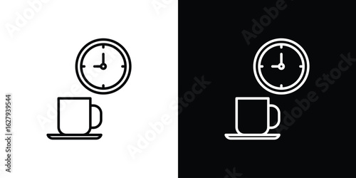 Breaktime icon graphic, editable stroke. Suitable for website design, logo, app, template, and ui ux.