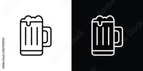 Beer icon graphic, editable stroke. Suitable for website design, logo, app, template, and ui ux.