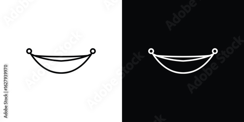 Beach hammock icon graphic, editable stroke. Suitable for website design, logo, app, template, and ui ux.
