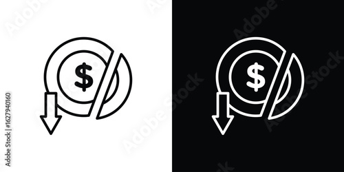 Bankruptcy icon graphic, editable stroke. Suitable for website design, logo, app, template, and ui ux.