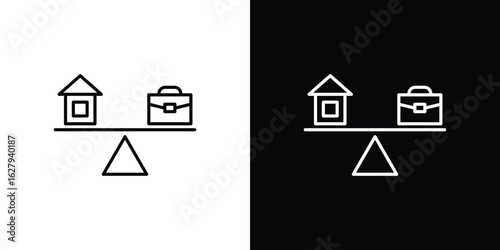 Balance life and work icon graphic, editable stroke. Suitable for website design, logo, app, template, and ui ux.