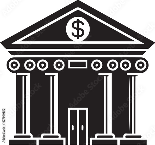 Black bank icon