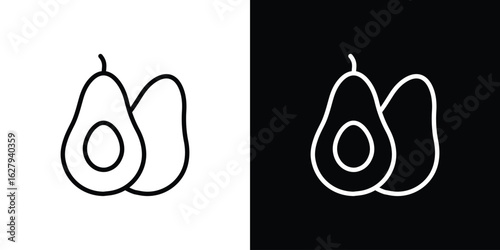 Avocado icon graphic, editable stroke. Suitable for website design, logo, app, template, and ui ux.