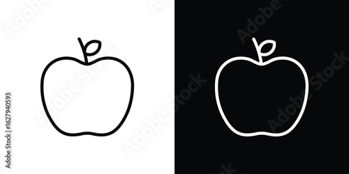 Apple icon graphic, editable stroke. Suitable for website design, logo, app, template, and ui ux.