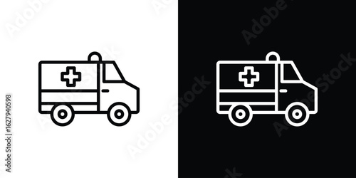 Ambulance icon graphic, editable stroke. Suitable for website design, logo, app, template, and ui ux.