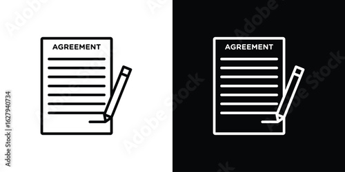 Agreement icon graphic, editable stroke. Suitable for website design, logo, app, template, and ui ux.