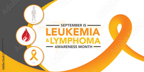 September is National Leukemia and Lymphoma Awareness Month background template. Holiday concept. background, banner, placard, card, and poster design template with text inscription and standard color