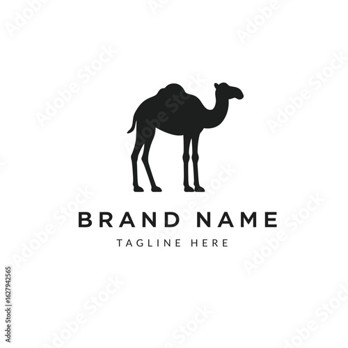 Elegant Camel Silhouette Logo Design for Business Branding and Marketing with Clean Minimalist Style Perfect for Desert Theme Travel or Sustainable Initiatives