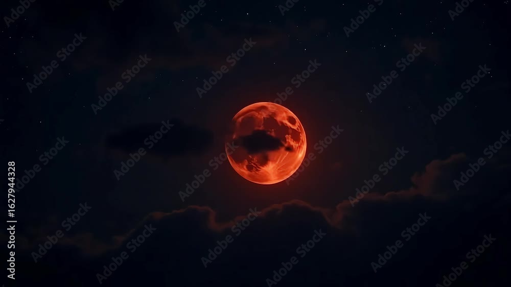 Blood moon rising stock footage and background for your next project