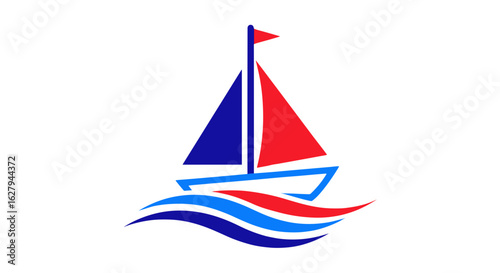 Vibrant Sailing Yacht on Wavy Ocean Waters Isolated on Transparent Background for Nautical Themes