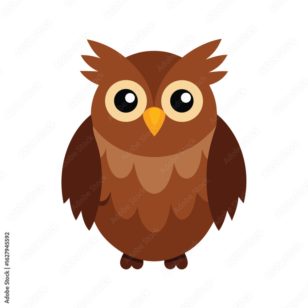 Naklejka premium owl on a branch vector art