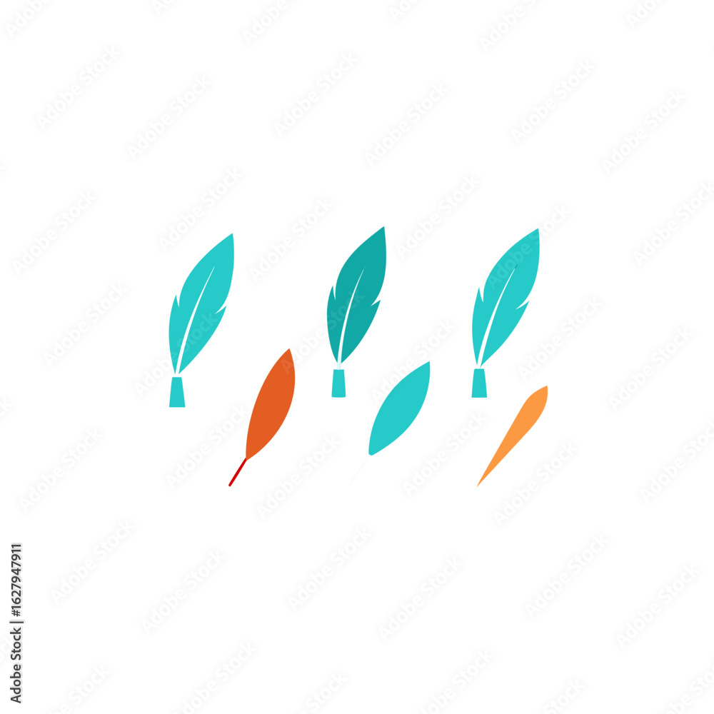 Fototapeta premium different floating quill set 