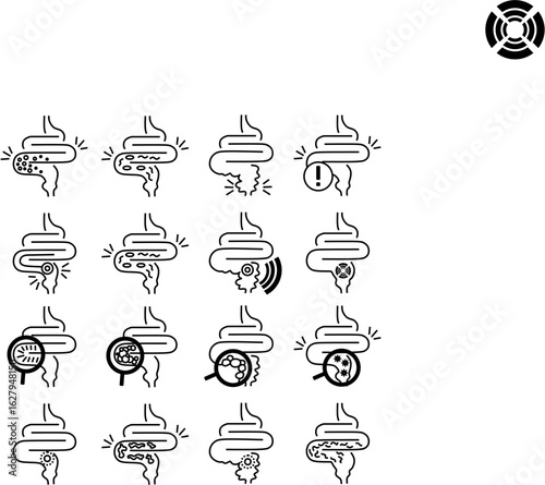 intestinal problems, digestive tract, vector