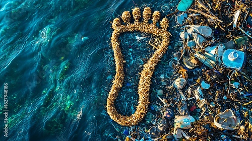 Footprint of plastic waste in the ocean