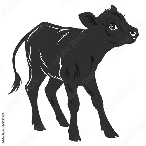 Black calf illustration isolated on white background