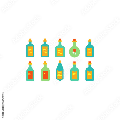  different sunken message bottle set  
