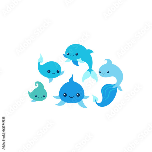  different tide sprite set   elemental sea spirit
