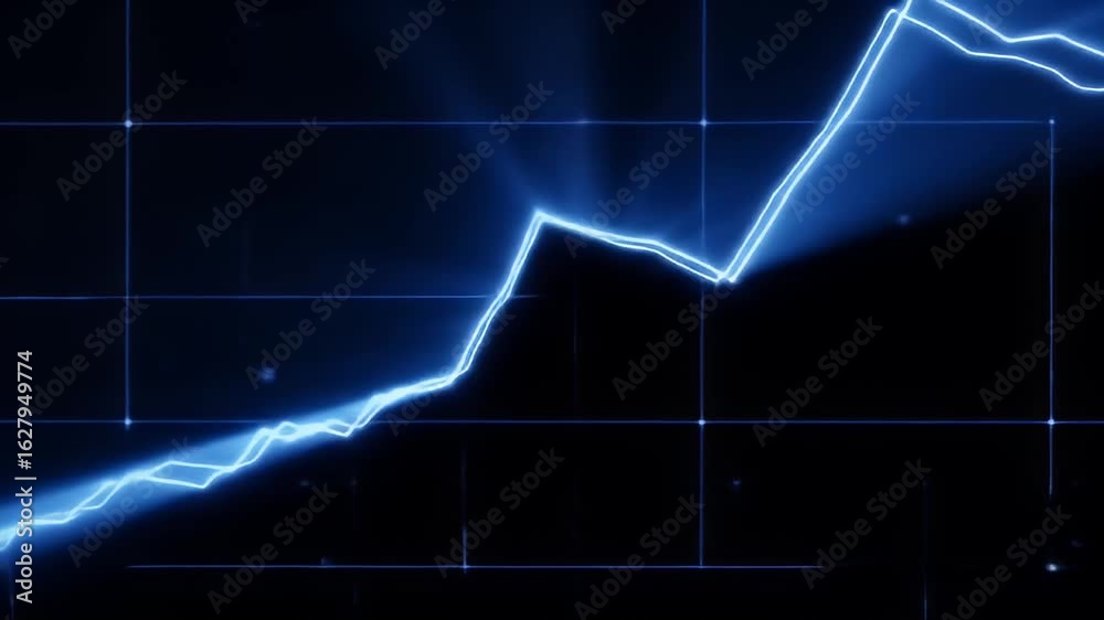 Digital Trend Analysis: A neon blue, dynamic graph elegantly ascends against a deep black backdrop, illustrating data-driven growth. Digital Trend Analysis: A neon blue, dynamic graph elegantly ascends against a deep black backdrop, illustrating data-driven growth.