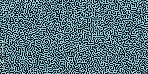 Abstract Reaction-diffusion Turing pattern natural texture blue gradient color scheme. Linear design with biological algorithm psychedelic background. Reaction-diffusion or truing patter