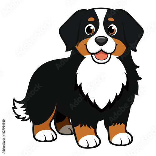 Cute bernese mountain dog puppy isolated on white background
