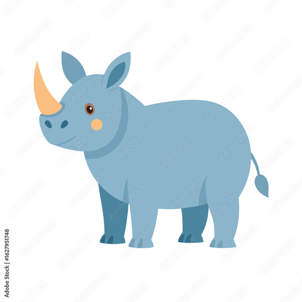 Fototapeta premium rhinoceros animal illustration doodle style vector art