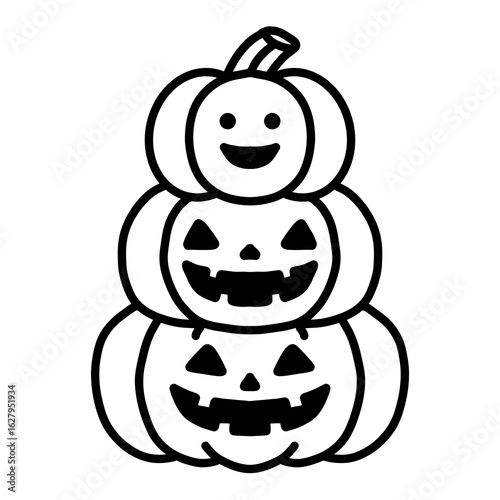 Stacked pumpkins for halloween