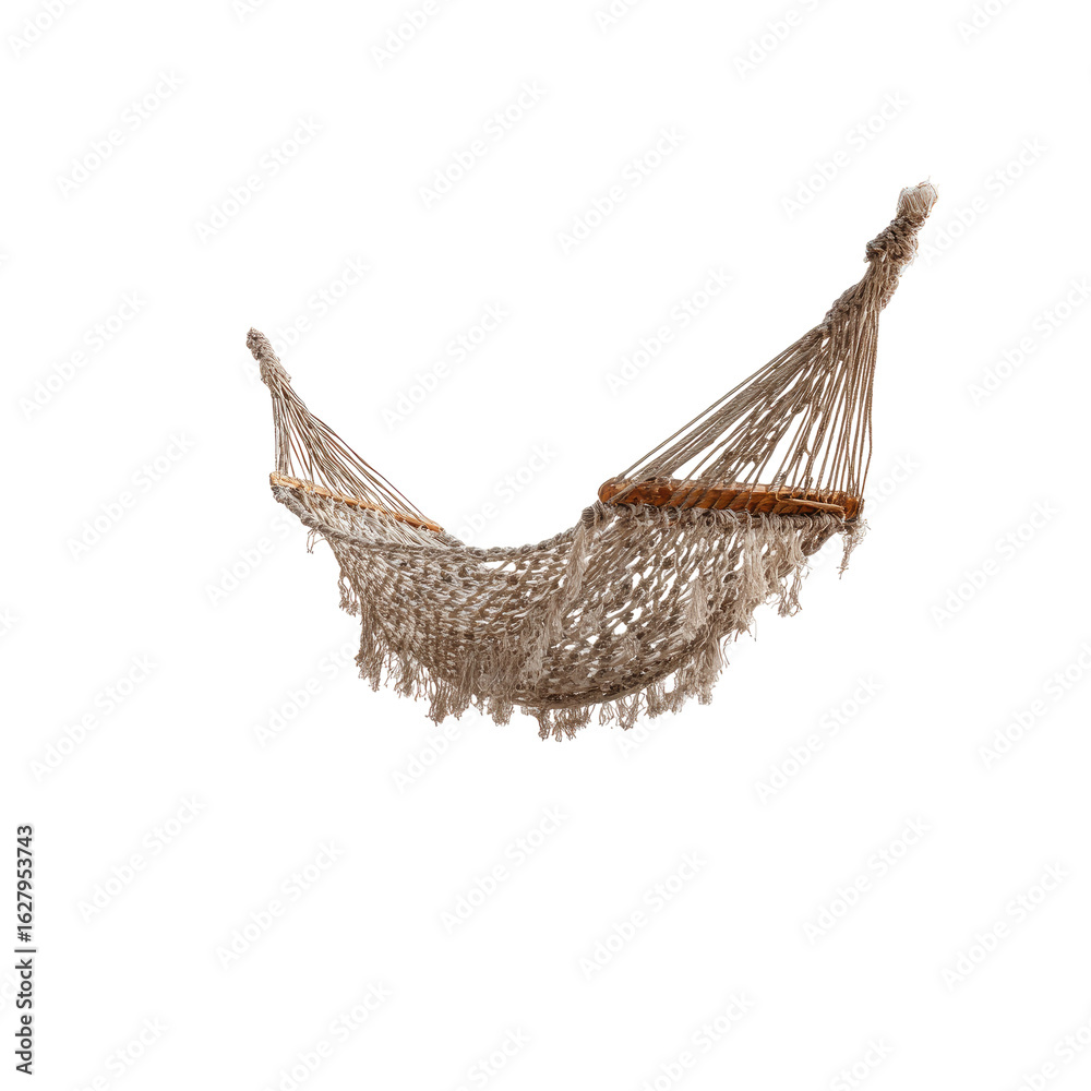 Obraz premium Beige hammock against black background