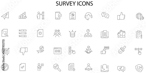 Survey and Feedback Vector Icon Set

