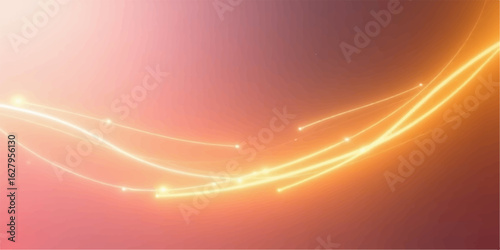 Abstract vector background with bright orange and blue waves glowing with light and fractal patterns