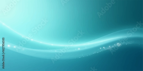 Abstract blue wave background with smooth flowing lines and light design elements
