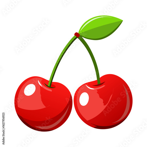 cherry with leaf