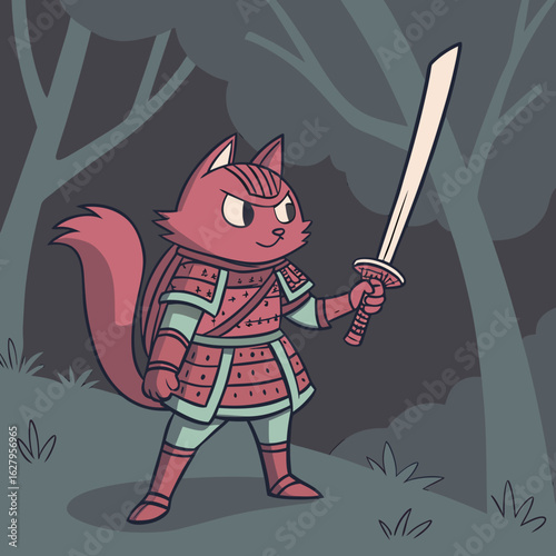 vector illustration of a cartoon knight