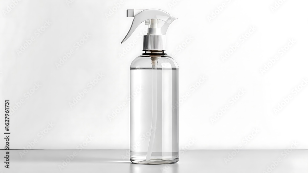 Obraz premium Clear plastic spray bottle with white trigger and liquid image