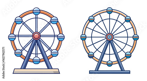 Flat beautiful ferris wheel vector illustration design