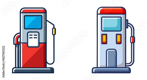 Flat beautiful petrol station vector illustration design
