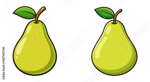 Flat pear fruit vector illustration design