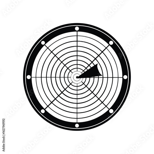 Radar screen with a directional sweep indicator display