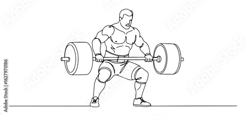 muscular weightlifter deadlift barbell vector art