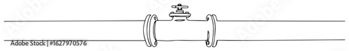industrial pipe with valve vector line art