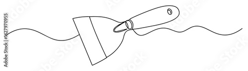 drywall putty knife scraping tool line art vector
