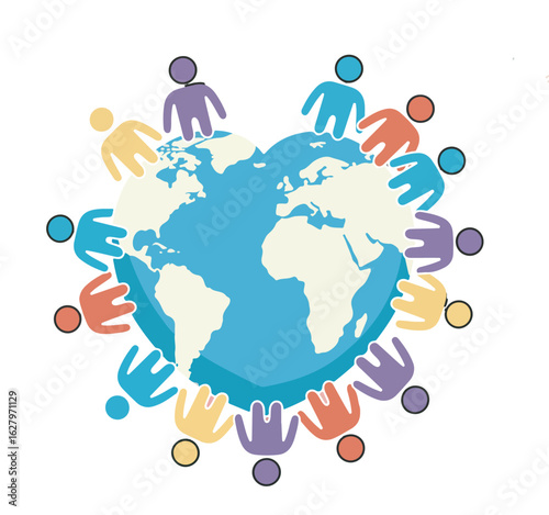 Global Unity Diverse People Around the World Connecting for a Unified Vision
